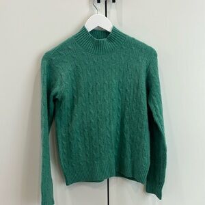 J Crew Factory Cable-Knit Mockneck Sweater in Extra-soft Yarn